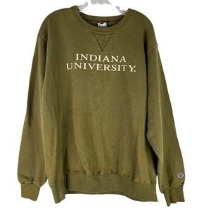 Vintage Champion Sweatshirt Indiana University Olive Green XL Alumni Collegiate